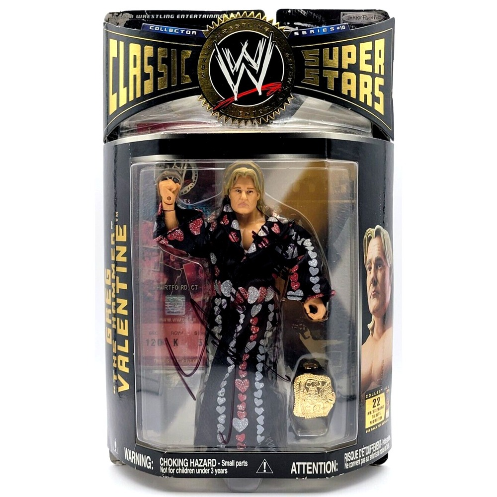 GREG THE HAMMER VALENTINE‎ WWE CLASSIC SUPER STARS SIGNED & SEALED FIGURE